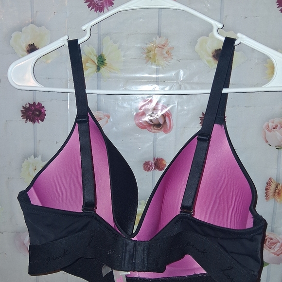 Victorias Secret PINK Wear Everywhere Wireless Bra 38DD Smooth Black - Picture 2 of 5